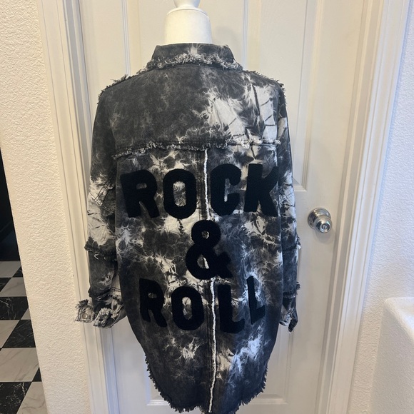 Rock & Roll Distressed Jean Jacket - Picture 1 of 9